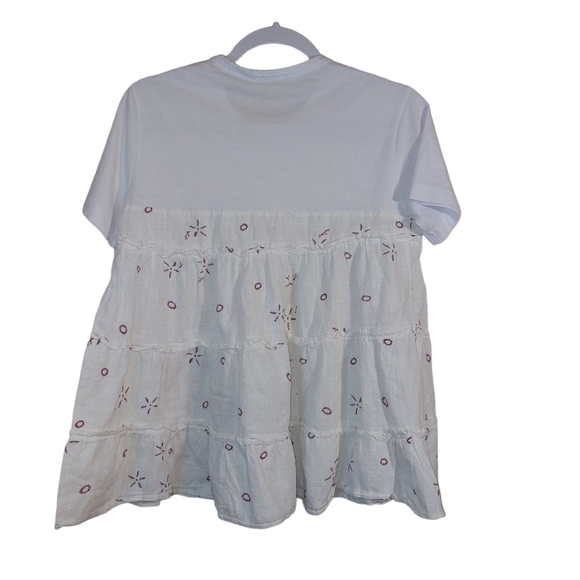 zara LADIES SHORT SLEEVE EMBROIDERED TOP- S - Picture 2 of 6